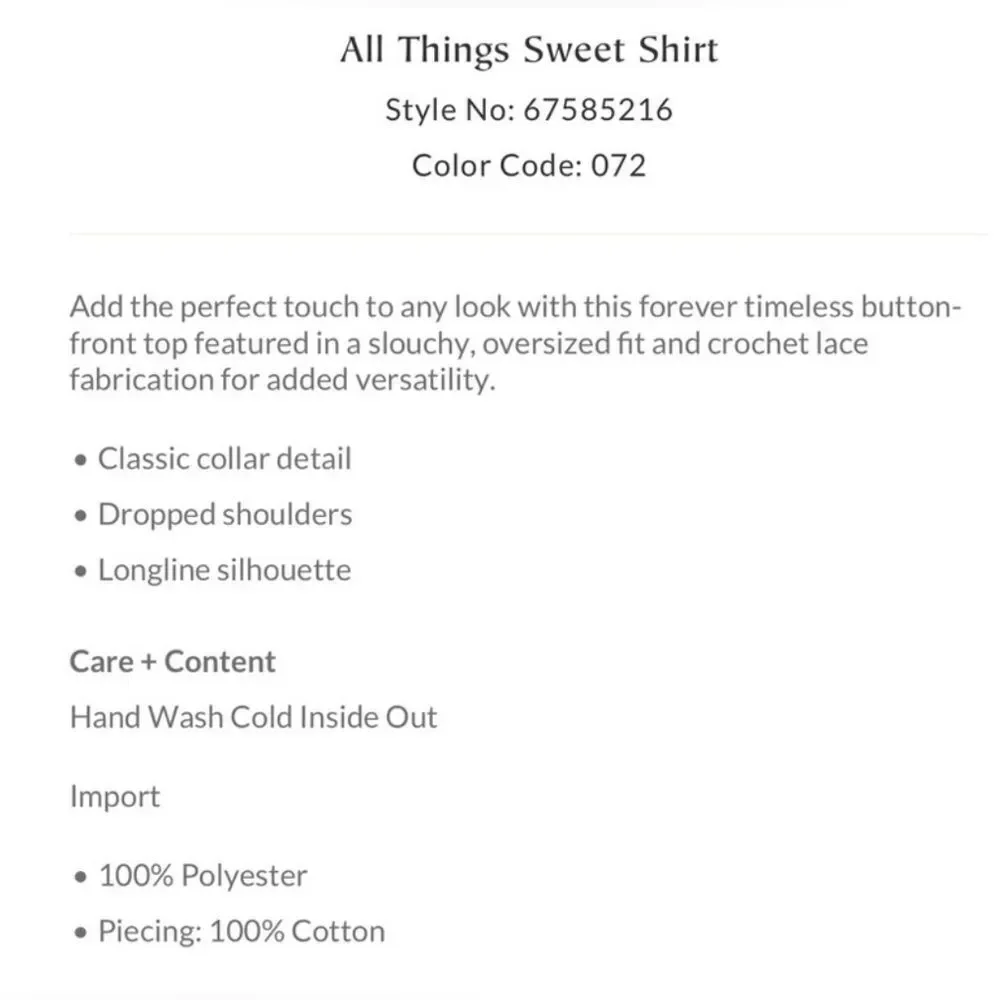 Free People all things sweet crochet button down top XS NWT yellow plum